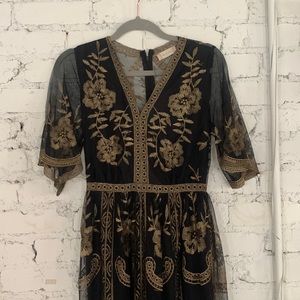 Gold embroidered dress